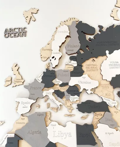 Miniatura 7 de Mapa del mundo de madera, arte 3D, decoración de pared grande, tamaño (M, L, XL) Idea de regalo para cualquier ocasión, arte de pared para el hogar