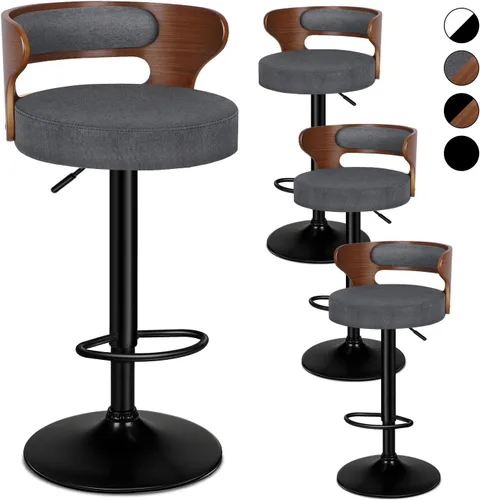 Miniatura 13 de ALFORDSON Juego de 2 taburetes de bar, taburetes de bar giratorios de altura ajustable para encimera de cocina, modernas sillas de bar tapizadas