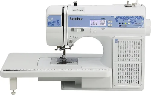 Miniatura 3 de Máquina computarizada Brother CS7205, 150 puntadas integradas, 1 fuente, mesa ancha, 11 pies de costura, color blanco