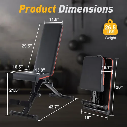 Miniatura 2 de Banco de pesas ajustable para gimnasio en casa, equipo de entrenamiento plegable para entrenamiento de fuerza de cuerpo completo, banco