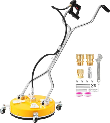 Miniatura 9 de Tool Daily Limpiador de superficie de lavadora a presión de 14 pulgadas, accesorio de lavadora de acero inoxidable con 4 ruedas, 2 varitas