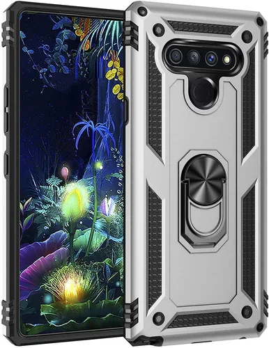 Miniatura 12 de Dionsibei Carcasa de grado militar para LG Stylo 6, soporte de anillo giratorio de metal 360, soporte magnético para montaje en automóvil, funda