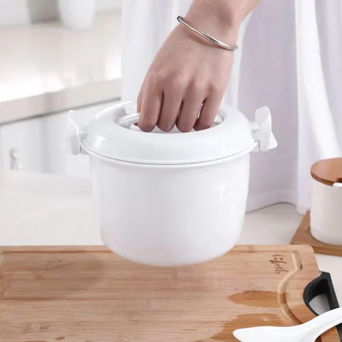 Miniatura 4 de Angoily - Arrocera para microondas: vaporizador de arroz portátil para microondas para verduras, utensilios de cocina para pasta para microondas