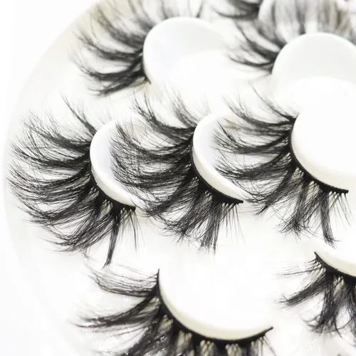 Miniatura 4 de DAODER Pestañas postizas de 0.98 pulgadas (0.984 in), pestañas largas de visón 8D, pestañas de visón de volumen dramático para mujeres, paquete de 7