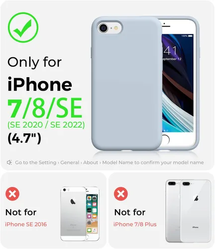 Miniatura 2 de AOTESIER Funda ultradelgada diseñada para iPhone SE 2022 (3ª generación)/iPhone SE 2020 (2ª generación)/iPhone 7/iPhone 8, funda multicolor de Azul
