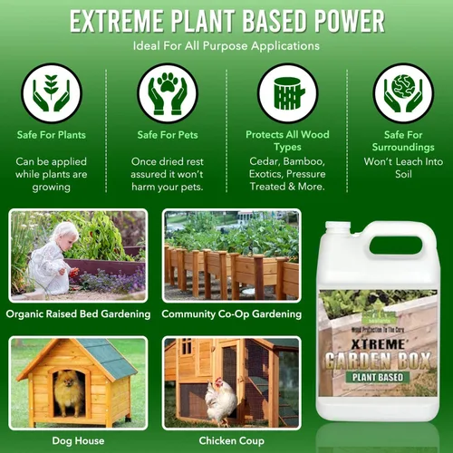 Miniatura 5 de Sellador de cajas de jardín Sellador de madera a base de plantas seguro de contacto con alimentos de la FDA para camas elevadas, jardineras