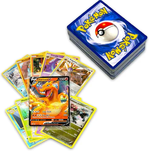 Colección de más de 50 cartas oficiales de Pokémon con 5 holográficas en cualquier combinación y al menos 1 carta rara, GX, EX, FA, Tag Team o