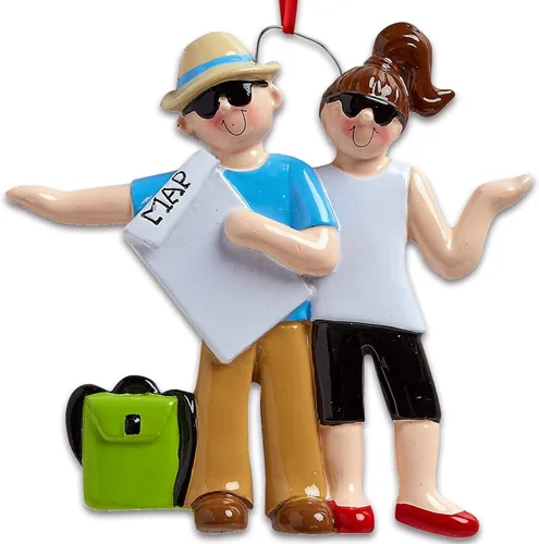 Miniatura 8 de Adornos personalizados para parejas de vacaciones 2024 – Adorno de viaje para pareja, adornos de avión, adorno de nuestra primera Navidad juntos