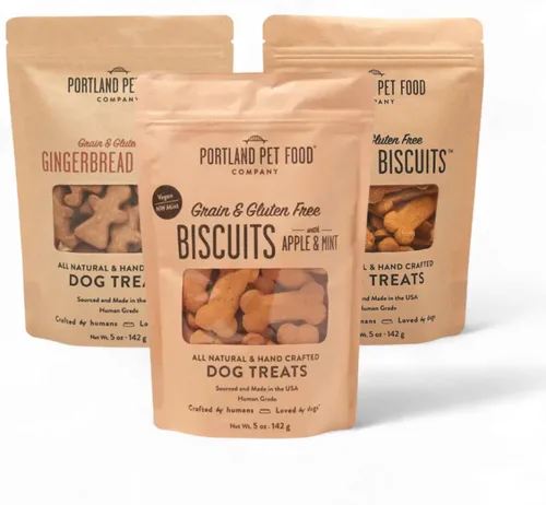 Miniatura 13 de Portland Pet Food Company - Golosinas naturales para perros, variedad de galletas de calabaza y pan de jengibre y tocino para perros, sin granos