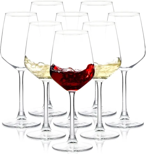 Miniatura 7 de Juego de copas de vino de 12, copa de vino transparente de 12oz roja/blanca, copas de vino de tallo largo para fiesta, boda y hogar