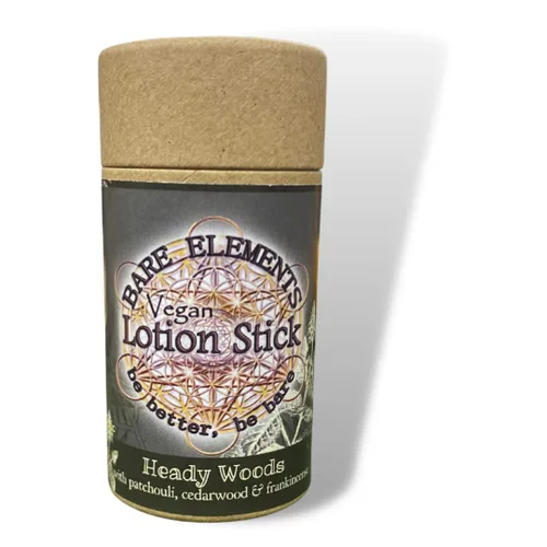 Barra de loción vegana | Bajo desperdicio - Todo natural - Embalaje compostable - Etiqueta compostable - No tóxico (maderas embriagadoras (terrosas))