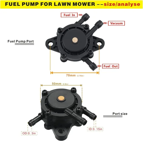 Miniatura 4 de Reemplazo de bomba de combustible 691034 692313 Briggs 808492 597338 Kohler 17hp-27hp para tractor de cortacésped, carrito de golf, motor Kawasaki