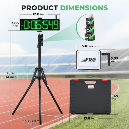 Miniatura 2 de Temporizador láser inalámbrico alimentado para sprints con soporte alto, sistema de temporizador de sprint láser, reloj de carrera con trípode