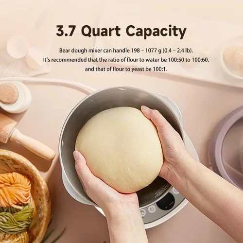 Miniatura 3 de Bear - Máquina de masa eléctrica de 3.7 cuartos de galón con función de fermentación, fabricada con acero inoxidable 304 para pizza y masa de pan