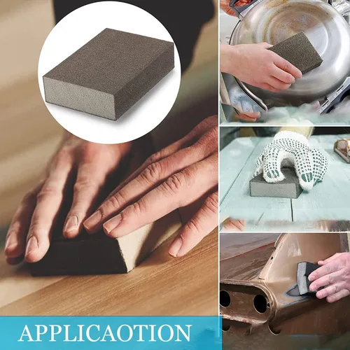 Miniatura 7 de Auniwaig Bloque de esponja de lijado, esponja de papel de lija de grano 400-600, ladrillo de arena disponible en húmedo y seco, lavable
