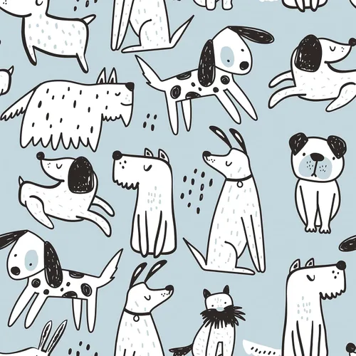 Miniatura 9 de CRE8TIVE Papel tapiz de 24 x 118 pulgadas para perros pequeños, papel tapiz de pelar y pegar, papel tapiz azul y blanco de animales de cachorro