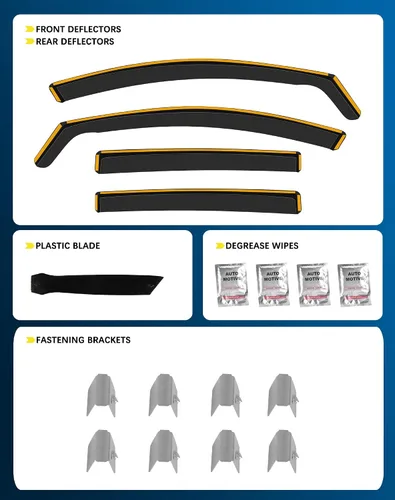 Miniatura 9 de Deflectores de lluvia inastillables en canal para Toyota RAV4 2013-2018, deflectores de ventana con clip, viseras de ventilación, protectores