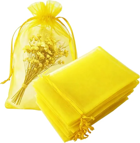 Miniatura 45 de Juego de 50 bolsas de organza de regalo con cordón azul aguamarina de 4 x 6 pulgadas para baby shower, Navidad, boda, recuerdos de fiesta, despedida