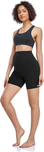 Miniatura 6 de HOFISH Maternity Yoga Shorts Over The Belly Summer Workout Active Running Short Pants with Pockets
