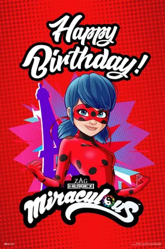 Miniatura 5 de Miraculous Ladybug Birthday Decorations Party Banner Decor Lady Bug And Cat Noir Backdrop Poster Cool Wall Art Print Poster 24x16