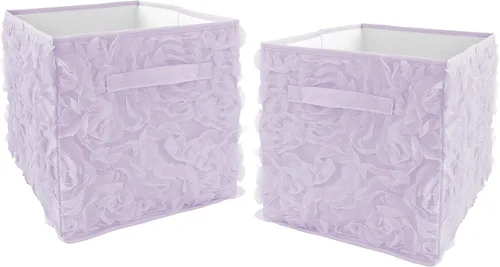 Miniatura 6 de Sweet Jojo Designs Cajas de almacenamiento plegables de tela estilo bohemio y bohemio, color rosa, para niños, bebés, niños, juego de 2