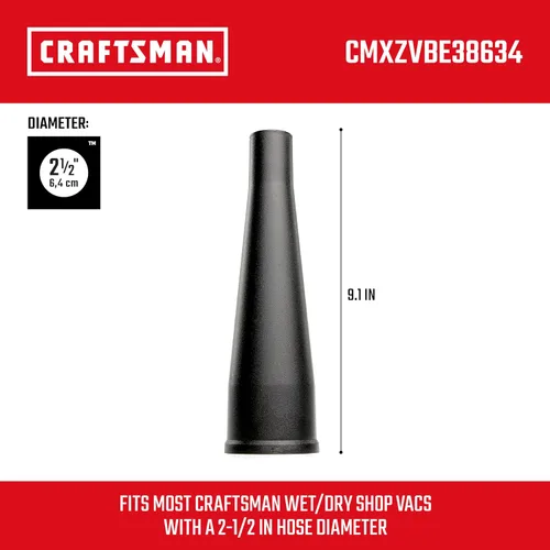 Miniatura 3 de CRAFTSMAN CMXZVBE38634 Accesorio de Válvula de Soplado Concentrado de 2 1/2 Pulgadas para Aspiradora de Taller Húmeda y Seca, Accesorio
