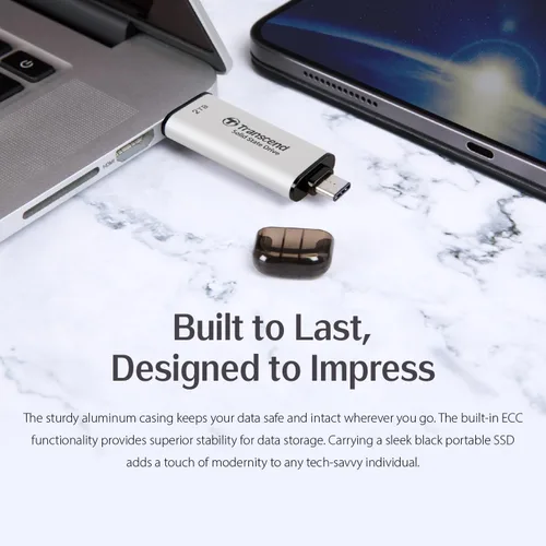 Miniatura 10 de Transcend ESD310 SSD externo de 1 TB, hasta 1,050 MB/s, unidad USB dual para iPhone17,16,15, iPad y Mac/Pixel10/Tesla/Steam Deck/ROG Ally/MSI Rosa
