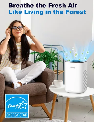 Miniatura 5 de Priestley Purificadores de Aire Pequeños para Casa Dormitorio Residencia Universitaria Oficina Escritorio, 20dB Silencioso Purificador de Aire HEPA