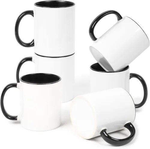 Miniatura 7 de Taza de sublimación cambiable de 11 onzas, 3 colores surtidos, negro, azul y rojo, empaquetada en caja blanca, caja de 6