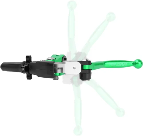 Miniatura 5 de 7/8" 22mm Manillar universal de aluminio para motocicleta, 360°, aleación plegable, manillar de embrague para motocicleta, bicicleta de calle, Verde