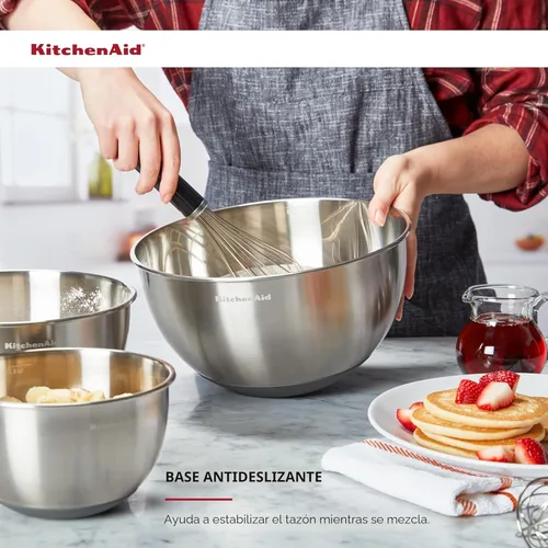 Miniatura 4 de Juego de tazones de mezcla de acero inoxidable KitchenAid, Juego de 3