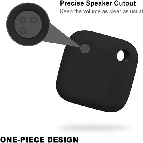 Miniatura 3 de Geiomoo Funda de silicona para Tile Mate 2024, Tile Mate 2022 Tracker, cubierta suave y flexible resistente a los arañazos con mosquetón (negro)