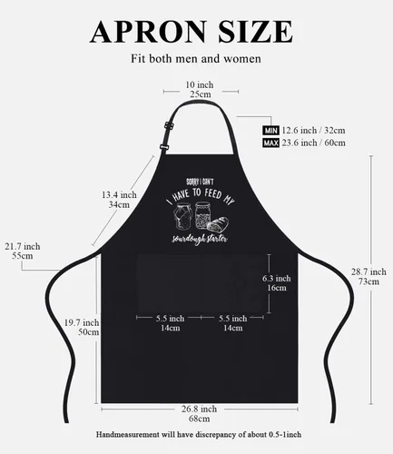 Miniatura 3 de TSIIUO Delantal para hornear panadería para mujeres y hombres, para amantes del pan, regalo impermeable, babero para barbacoa, delantal de cocina