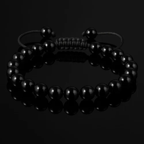 Miniatura 18 de Adjustable Crystal Bracelet – Gemstone Bead Bracelet with Adjustable Macrame String – Chic Gemstone Bracelet for Men and Women – 8mm Round Healing