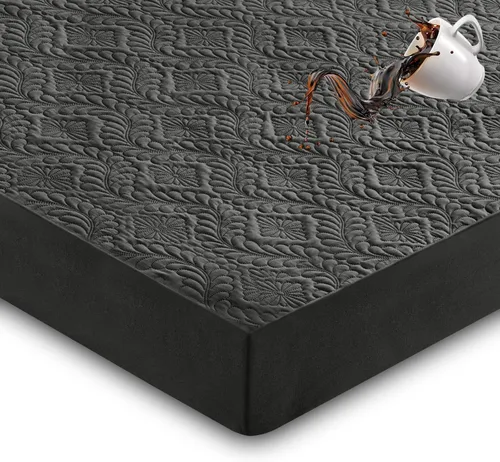 Miniatura 18 de Sufdari Protector de colchón impermeable, funda de colchón tamaño individual para cama, bolsillo profundo de 18 pulgadas, protector de colchón