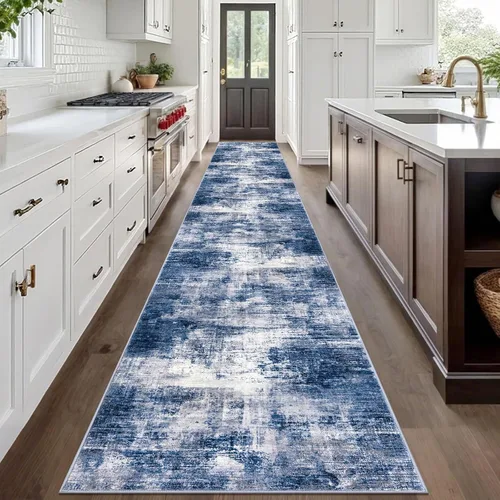 Miniatura 1097 de IOHOUZE Alfombra abstracta lavable de 3 x 12 pies para pasillos, antideslizante para cocina, camino de entrada de lana sintética para interiores