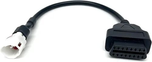 JUTA Adaptador OBD de motocicleta apto para Yamaha 4-Pin Cable de diagnóstico - 4 pines macho a OBD2 16 pines hembra