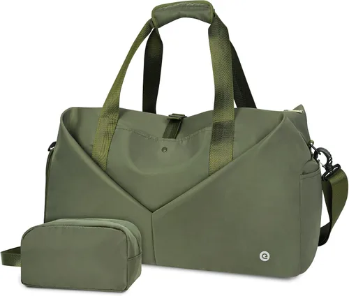 Ceneda Bolsa de lona de gimnasio de 20 pulgadas con bolsillo húmedo para zapatos, portátil, bolsa de fin de semana, bolsa de viaje, bolsa de yoga