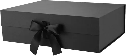 Miniatura 6 de JINMING 6 cajas de regalo con cinta de 9 x 6.5 x 3.8 pulgadas, cajas negras para regalos, cajas de propuesta de padrinos de boda para el día