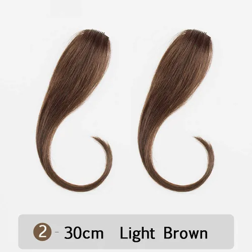 Miniatura 2 de Extensión de cabello humano con clip para mujer, fácil de usar, 1 pieza de 10 pulgadas, color negro y marrón
