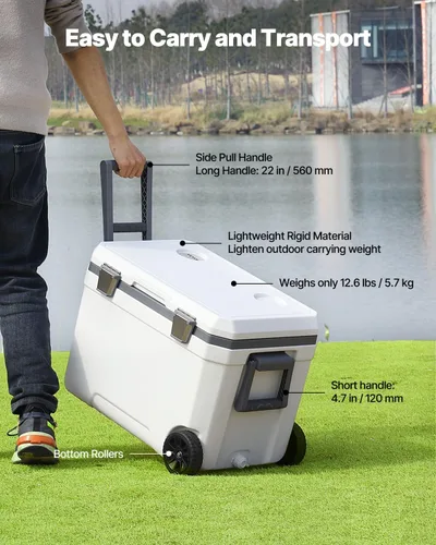 Miniatura 4 de VEVOR Portable Cooler,Hard Cooler with Ice Retention, Heavy-Duty Handles and Strap, Lightweight Rigid Material Insulated Portable Cooler, Suitable