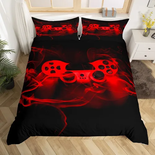 Miniatura 46 de Erosebridal Juego de ropa de cama para niños de construcción tamaño individual para niños, cubierta de edredón para camiones excavadoras, juego