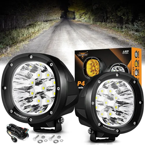 Miniatura 15 de Auxbeam Cápsulas LED de cubo de 4 pulgadas, luces superbrillantes de 60 W, luces auxiliares de inundación, luz de conducción de motocicleta