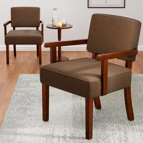 Miniatura 24 de FAGAGA Juego de 2 Sillas de Acento con Mesa, Sillas de Sala de Estar con Asiento y Reposabrazos VelvetSoft para Sala de Estar Dormitorio Sala