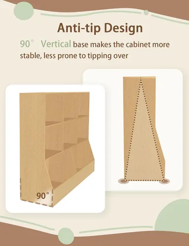 Miniatura 8 de DINZI LVJ Organizador de almacenamiento de juguetes, estantería para niños, gabinete de almacenamiento de juguetes de madera, estantería para niños