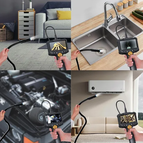 Miniatura 7 de Daxiongmao Cámara de boroscopio HD 1080P, endoscopio impermeable IP67 con 8 luces LED ajustables, cámara de serpiente semirrígida de 16.5 pies