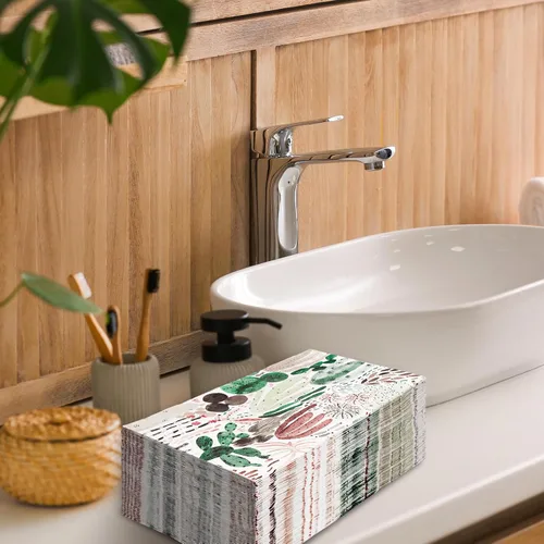 Miniatura 6 de 100 servilletas de cactus para invitados, servilletas de papel desechables de verano, acuarela, plantas, cena, toalla de mano para el hogar, cocina
