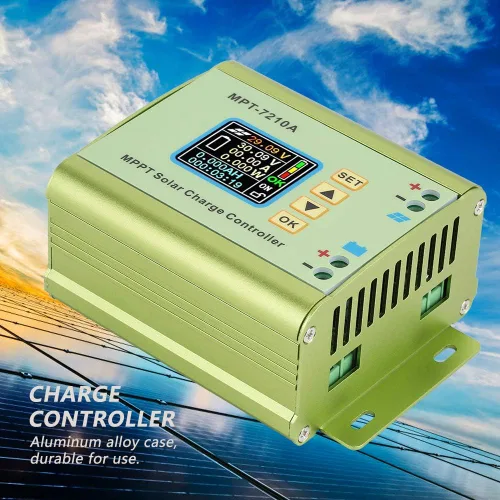 Miniatura 8 de MPPT Controlador Solar MPT-7210A Pantalla LCD Controlador de Energía Solar Aleación de Aluminio Panel Solar Regulador Regulador