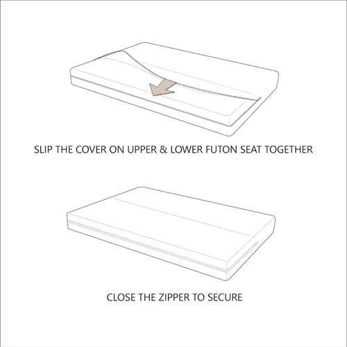 Miniatura 8 de LANE LINEN Fundas para futón de tamaño completo, fundas elásticas 100% algodón, funda de colchón de tamaño completo para sofá cama de futón, funda