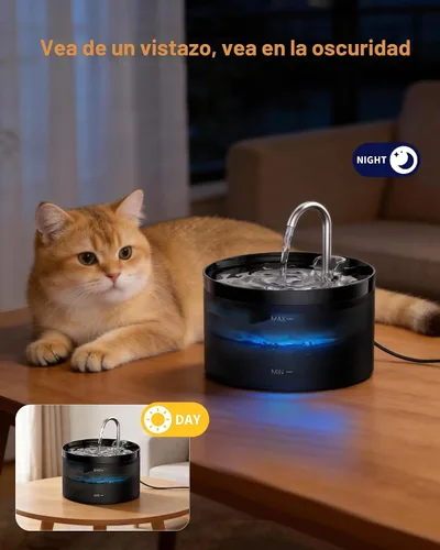 Miniatura 3 de Fuente de agua para gatos: fuentes de cuenco para perros, dispensador automático para mascotas, cuencos para beber para perros para interiores